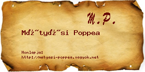 Mátyási Poppea névjegykártya